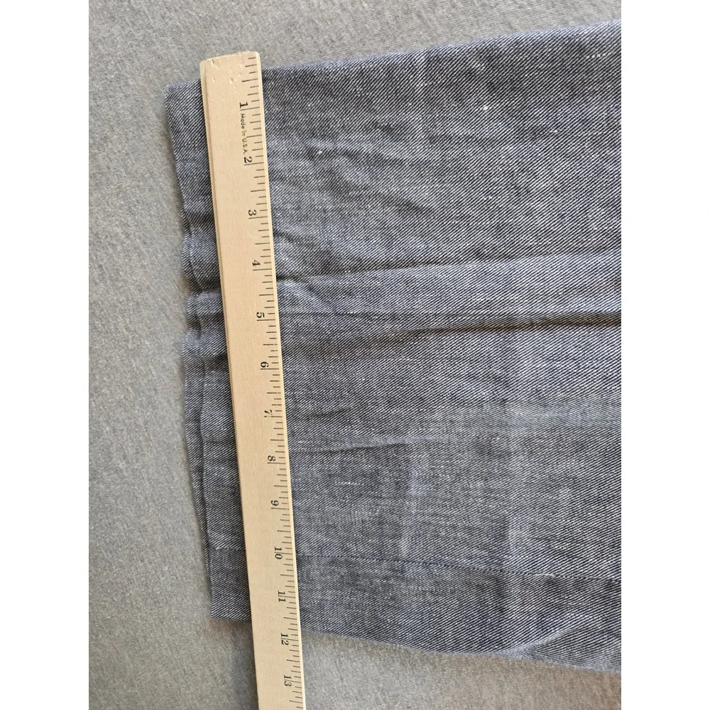 Banana Republic Wide Leg Pants Womens 4 Gray Blue Linen Blend High Rise Crop‎